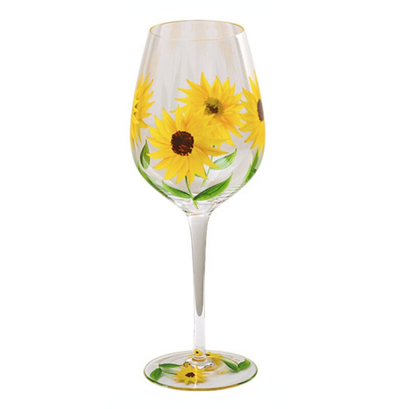 Painted medieval tulip goblet 400-800ML high-value crystal glass juice glass home red wine glass - Provence Home Living Store