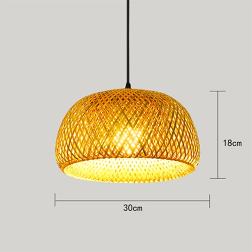 Bamboo Pendant Light Lamparas, E27 Bamboo Lamp Bamboo Hanging Lampshade Pendant Light,Art Deco Chinese Lantern Rattan Chandelier - Provence Home Living Store