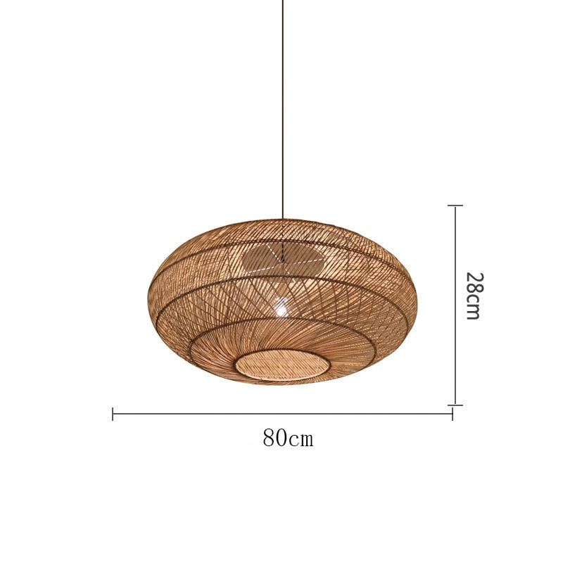 Natural Rattan Lamp Pendant light New Chinese Style Hand-woven Pendant Light for Living Room Hanging Luminaire Dining Room light - Provence Home Living Store