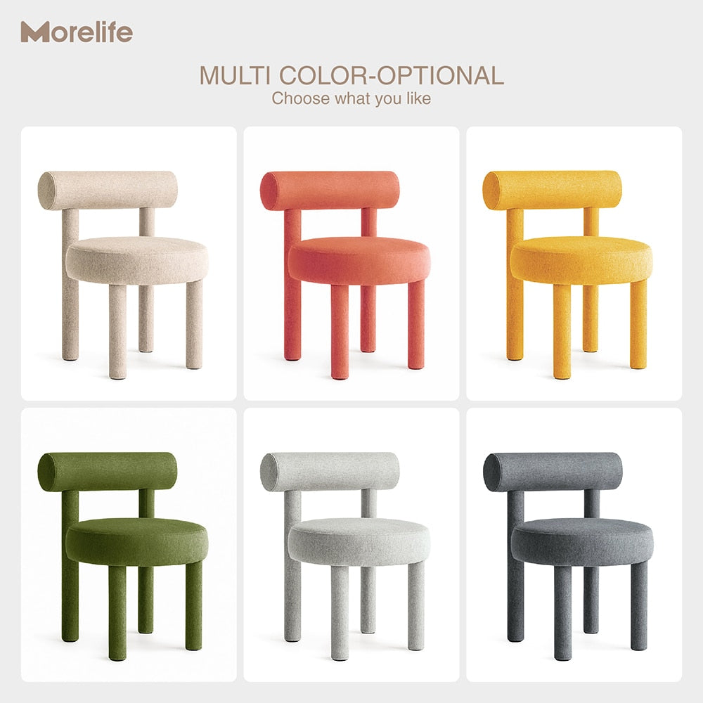 Nordic Designer Creative Dining Chair Vanity chair Dressing Stool Light Luxury Hotel Lounge Chair Restaurant Soft Bag Back Chair - Provence Home Living Store