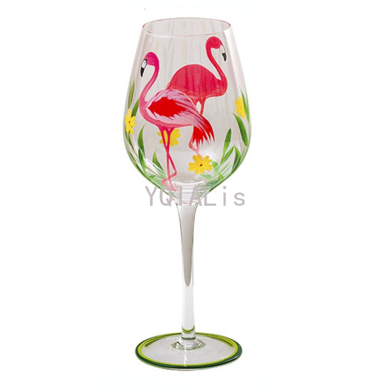 Painted medieval tulip goblet 400-800ML high-value crystal glass juice glass home red wine glass - Provence Home Living Store