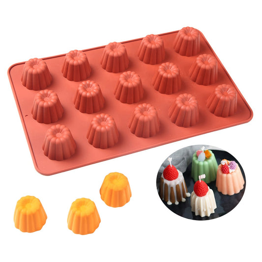 15 Holes Caneles Silicone Cake Mold Muffin Cupcake Baking Tray 3D Pudding Mousse Decorating Mold DIY Baking Kitchen Accessories - Provence Home Living Store