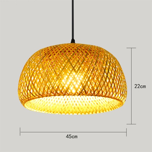 Bamboo Pendant Light Lamparas, E27 Bamboo Lamp Bamboo Hanging Lampshade Pendant Light,Art Deco Chinese Lantern Rattan Chandelier - Provence Home Living Store