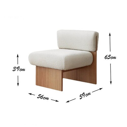 Japanese Solid Wood Living Room Chairs Retro Home Living Room Furniture Bedroom Sofa Balcony Leisure Lamb Velvet Lazy Sofa Chair - Provence Home Living Store