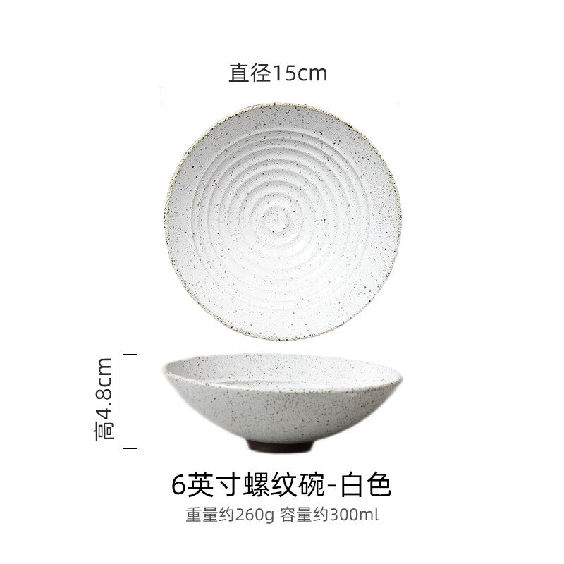 Retro old ceramic large ramen bowl household rice bowl restaurant salad bowl creative large soup bowl Japanese tableware - Provence Home Living Store