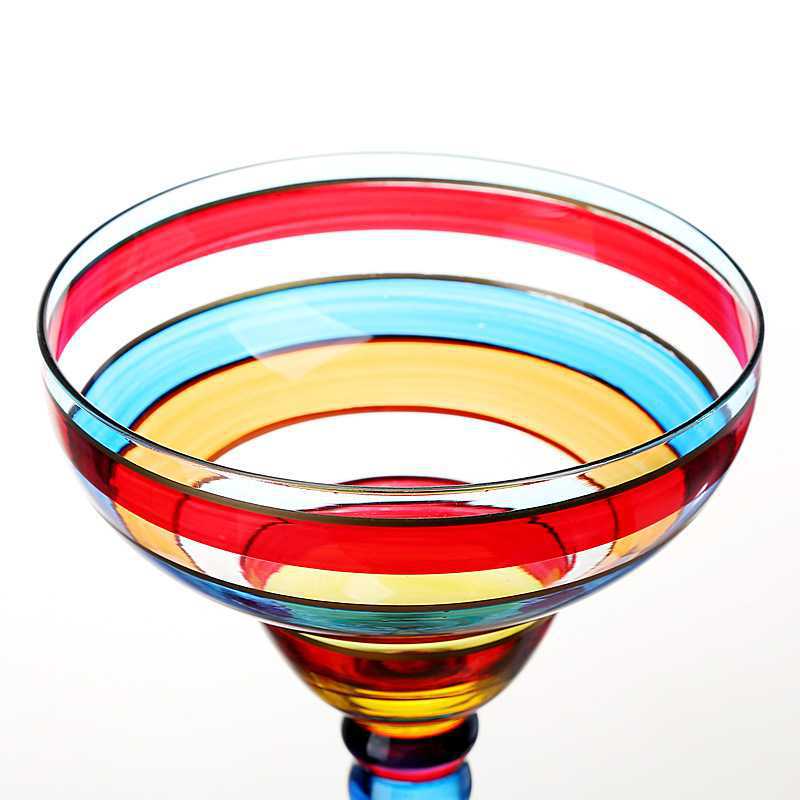 270ml Creative Margarita Wine Glasses Handmade Colorful Cocktail Glass Goblet Cup Lead-free Home Bar Wedding Party Drinkware - Provence Home Living Store