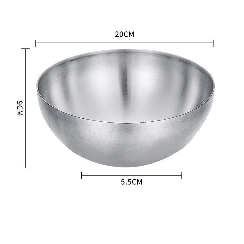 15/20CM 304 Style Stainless Steel Fruit Bowl Multi-Function Snack Container Salad Mixing Bowl Kitchen Gadget - Provence Home Living Store