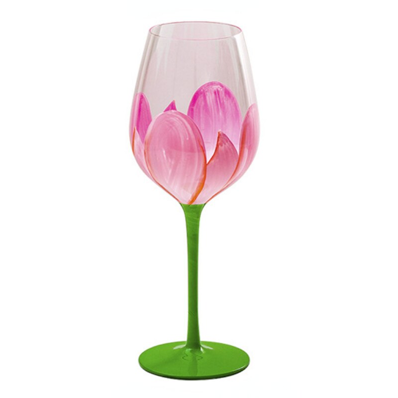 Painted medieval tulip goblet 400-800ML high-value crystal glass juice glass home red wine glass - Provence Home Living Store