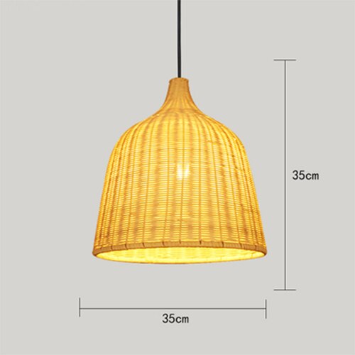 Bamboo Pendant Light Lamparas, E27 Bamboo Lamp Bamboo Hanging Lampshade Pendant Light,Art Deco Chinese Lantern Rattan Chandelier - Provence Home Living Store