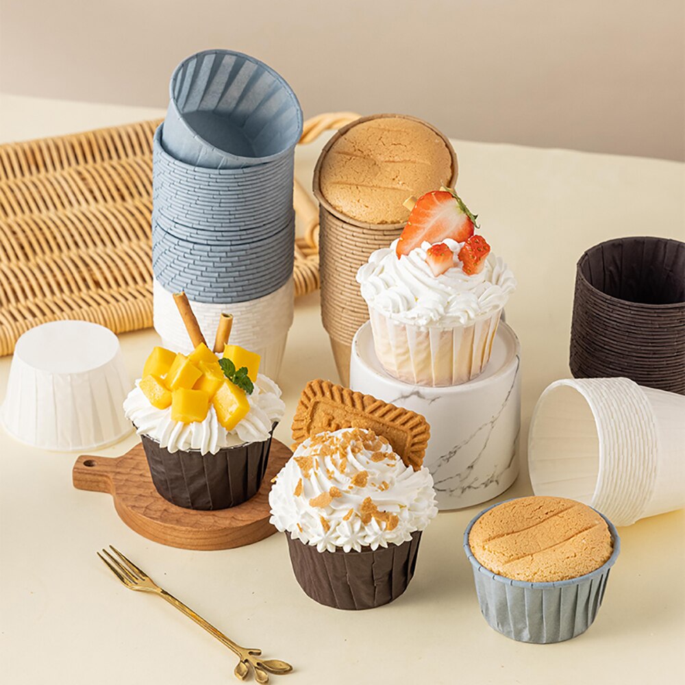 50pcs/set Cupcake Liner Baking Cup Muffin Cupcake Paper Cup Oilproof Cake Wrapper For Wedding Birthday Party Cake Decoation Tool - Provence Home Living Store