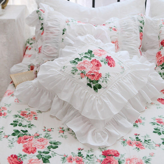 New Ruffle Lace cushion covers Floral home decor pillow cover throw pillows pillowcase bed pillows case fundas de cojin 45x45 - Provence Home Living Store