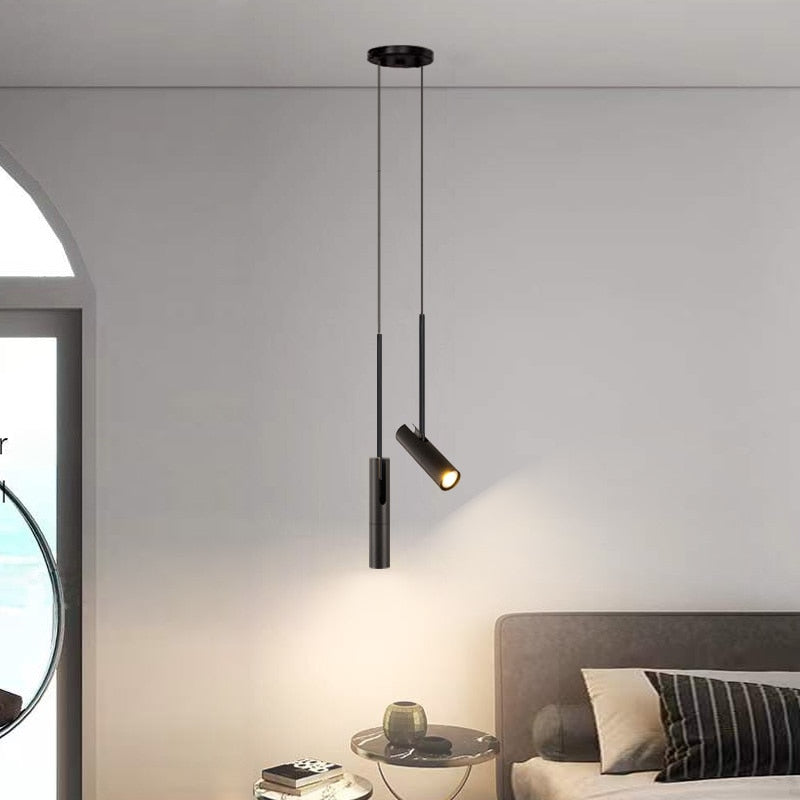 Nordic Minimalist Black Chandelier Fixture For Bedroom Bedside Reading Restaurant Bar Coffee Decor Hanging Lamp Adjustable Angle - Provence Home Living Store