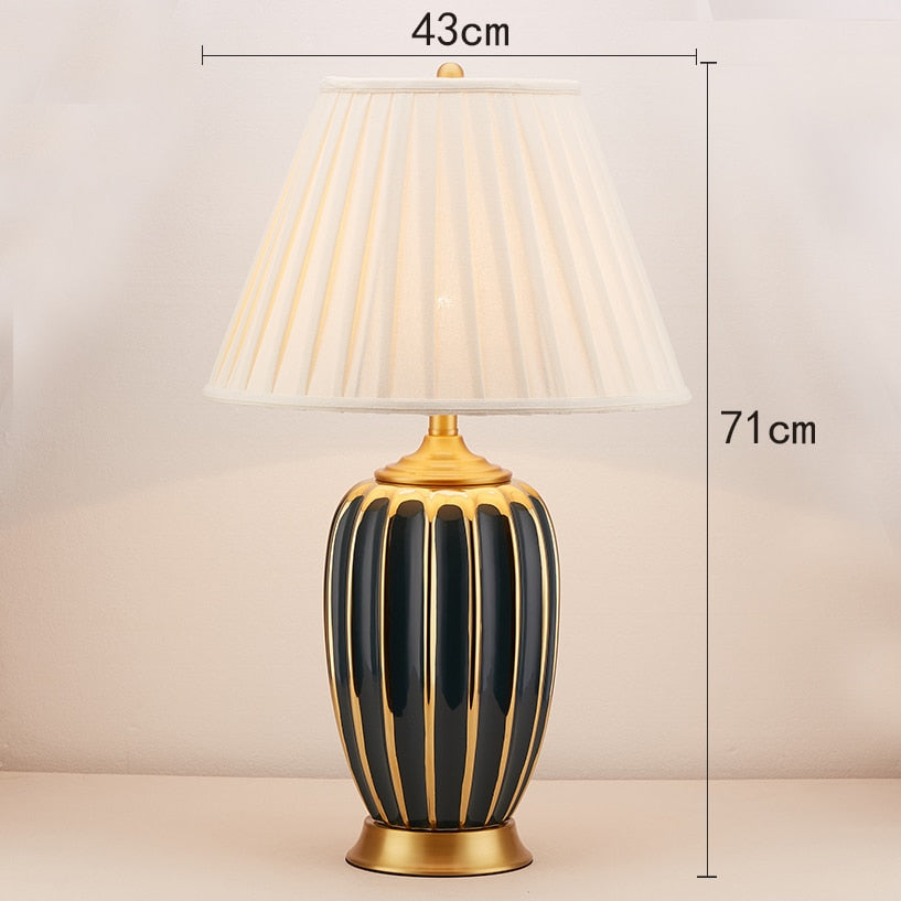 Light Luxury Post Modern American Style Ceramic Table Lamp for Bedroom Bedside Lamp European Style Living Room Lamps - Provence Home Living Store