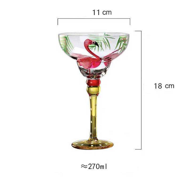 270ml Creative Margarita Wine Glasses Handmade Colorful Cocktail Glass Goblet Cup Lead-free Home Bar Wedding Party Drinkware - Provence Home Living Store