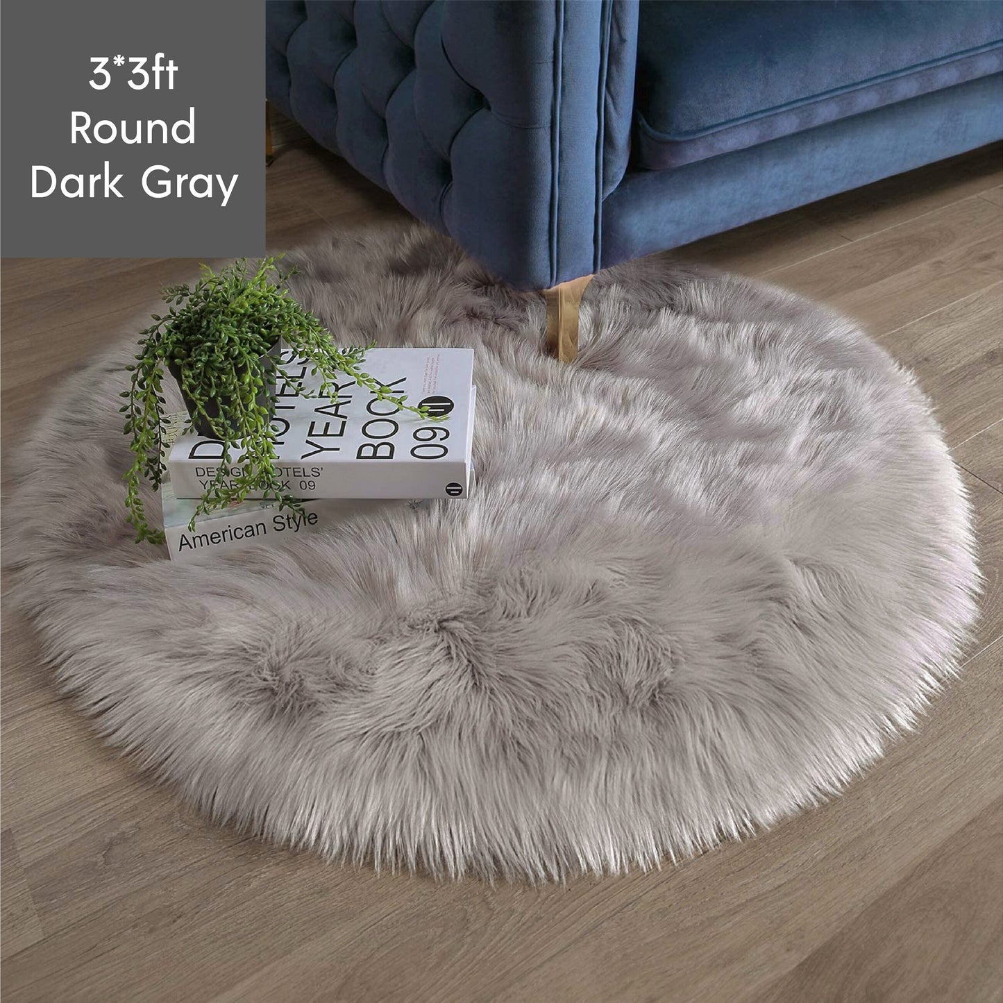 Ashler HOME DECO Ultra Soft Round Shaped Faux Sheepskin Fur Rug White Fluffy Area Shag Rug Carpets for Bedroom Living Room - Provence Home Living Store