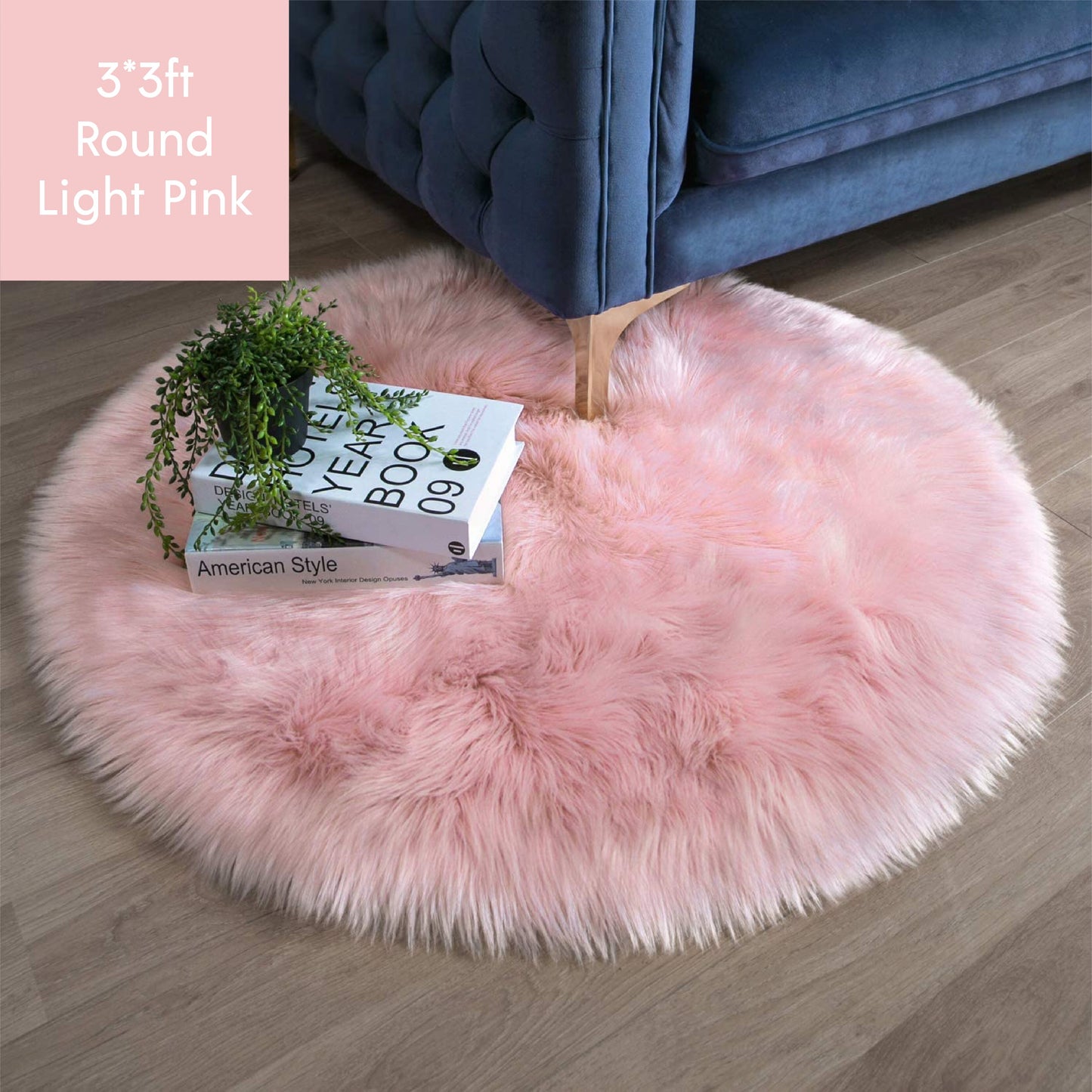 Ashler HOME DECO Ultra Soft Round Shaped Faux Sheepskin Fur Rug White Fluffy Area Shag Rug Carpets for Bedroom Living Room - Provence Home Living Store