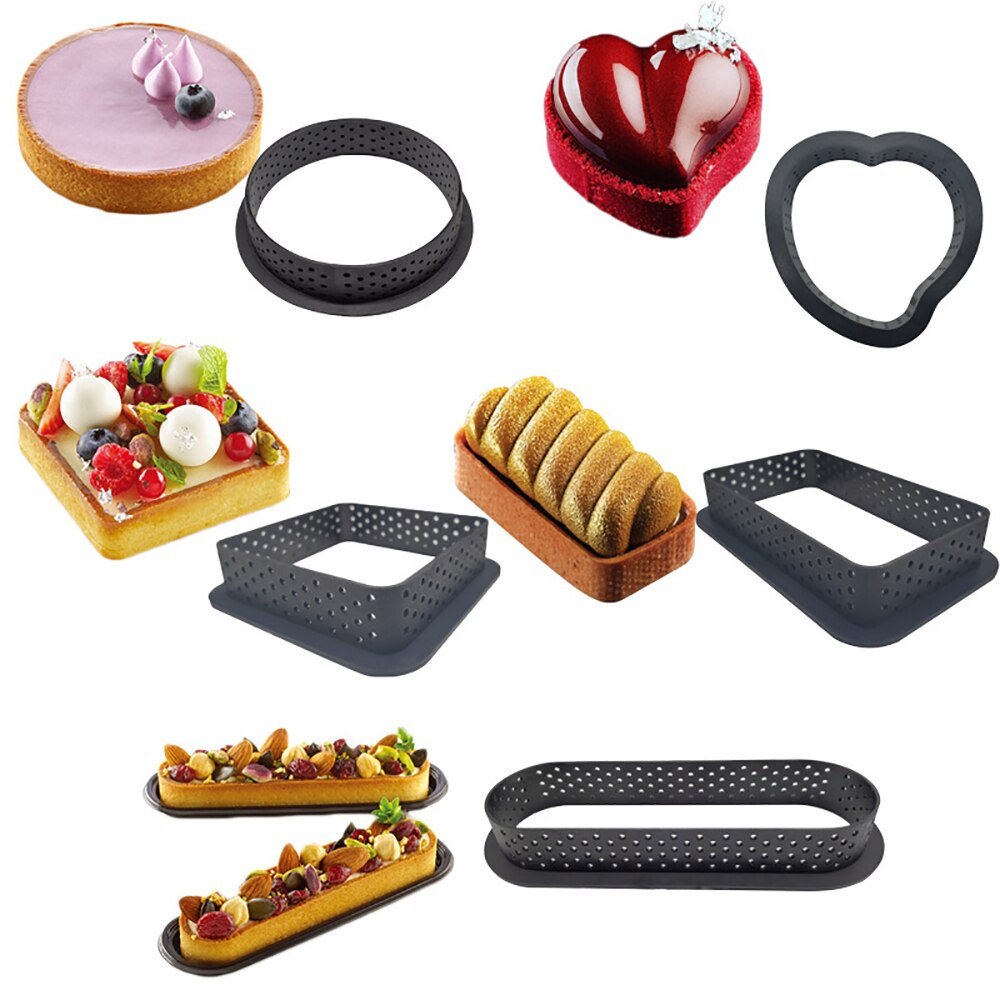 Cake Mousse Ring Mold Non-Stick Bakeware Tart Mini Cake Mold Heat-Resistant Perforated Cake Mousse Ring Baking Tool - Provence Home Living Store