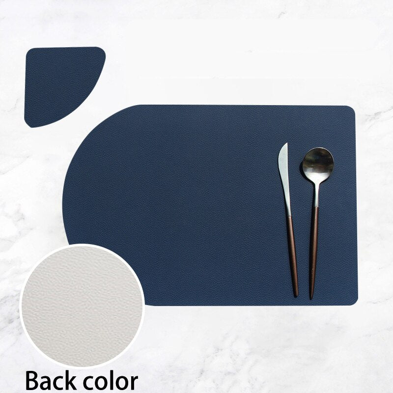 2/4/6PCS Dual Side 2 Color Tableware Pad Placemat PU Leather Table Mat Heat Insulation Non-Slip Bowl Coaster Kitchen - Provence Home Living Store