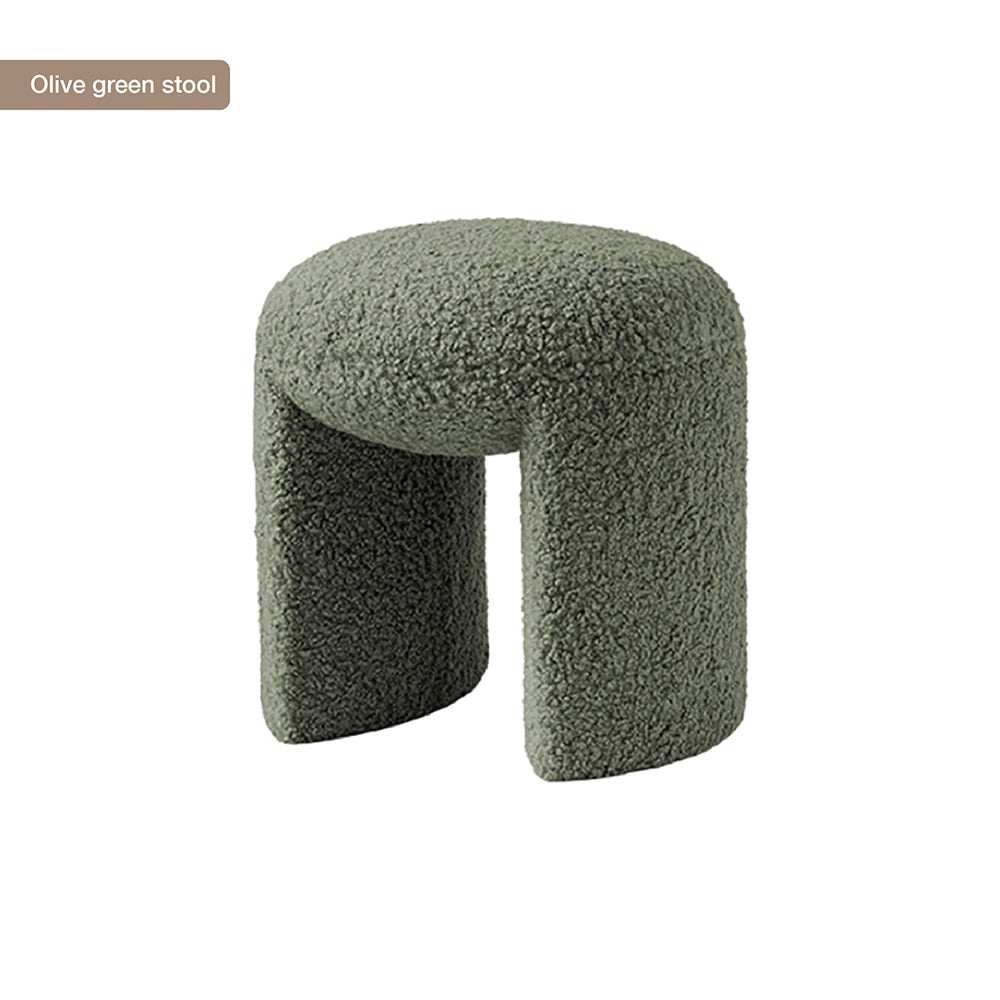 Nordic design Makeup stool light luxury dresser living room sofa low stool doorway shoes stool bedroom makeup chair - Provence Home Living Store