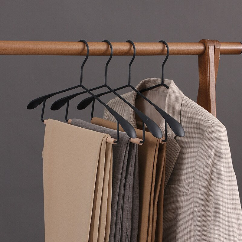 5pcs Matte Iron Hangers for Clothes with Wide Shoulder Design Coat Suit Trousers Clothing Organizer Wardrobe Storage Racks - Provence Home Living Store