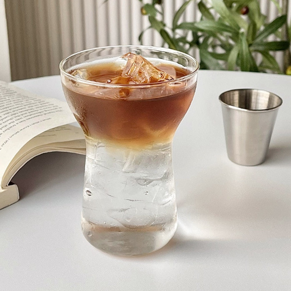 Simple Glass Coffee Cup Transparent Cold Drink Large-capacity Milk Juice Tea Drink Water Mousse Cups Wine Glass Beer Mug - Provence Home Living Store