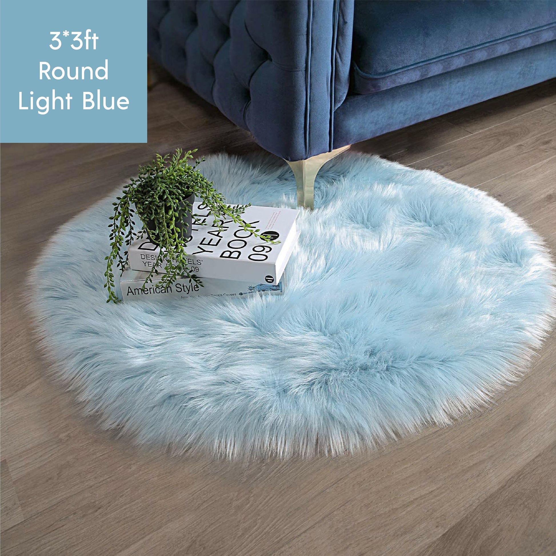 Ashler HOME DECO Ultra Soft Round Shaped Faux Sheepskin Fur Rug White Fluffy Area Shag Rug Carpets for Bedroom Living Room - Provence Home Living Store