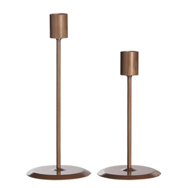 2Pcs Candle Holders Modern Metal Candlestick Wedding Candle Stand Exquisite Christmas Desktop Party Decor for Home Office Decor - Provence Home Living Store