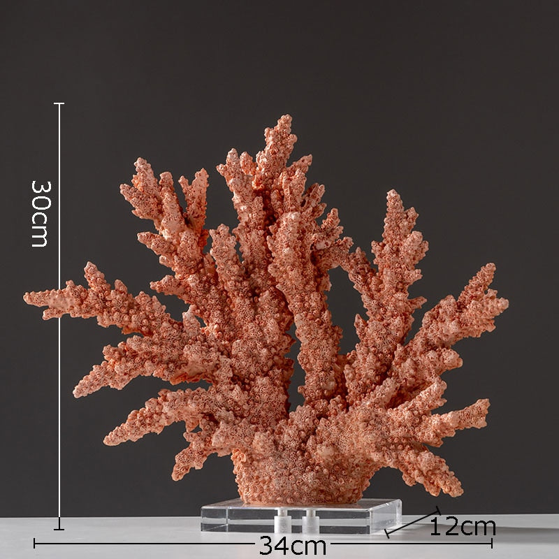 Creative Simulated Coral Resin Crafts Transparent Base Coral Statue Desk Decoration Ornaments Modern Home Decor Furnishings - Provence Home Living Store