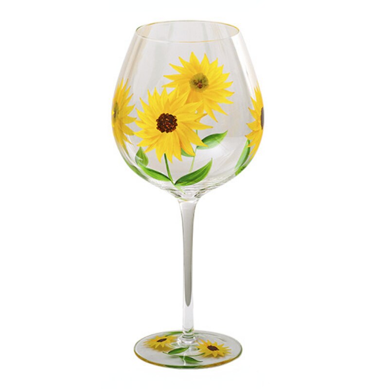 Painted medieval tulip goblet 400-800ML high-value crystal glass juice glass home red wine glass - Provence Home Living Store