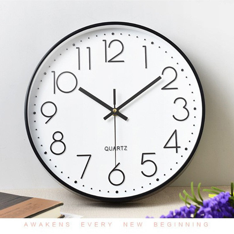 12/8 Inch Non-Ticking Wall Clock Silent Round Wall Clock Modern Decor Clock for Home/Office/School/Kitchen/Bedroom/Living Room - Provence Home Living Store