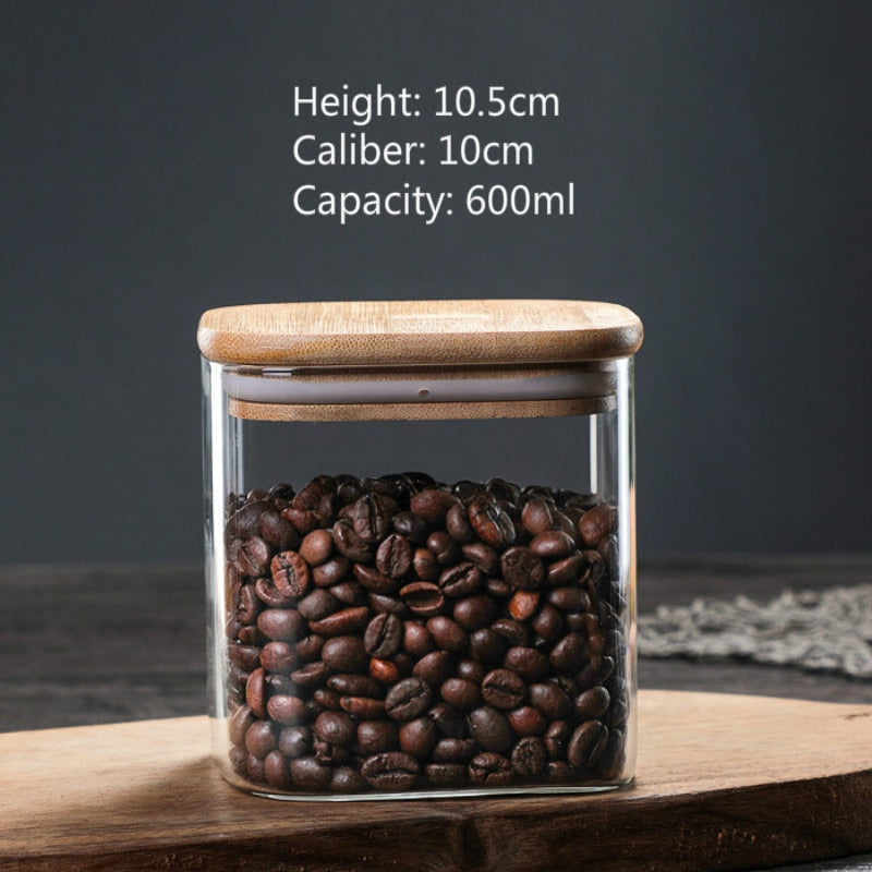 600-1400Ml Square Guardian Love Sealed Storage Jar Seasoning Storage Tank Milk Powder Candy Coffee Bean Storage Bottle Tool - Provence Home Living Store