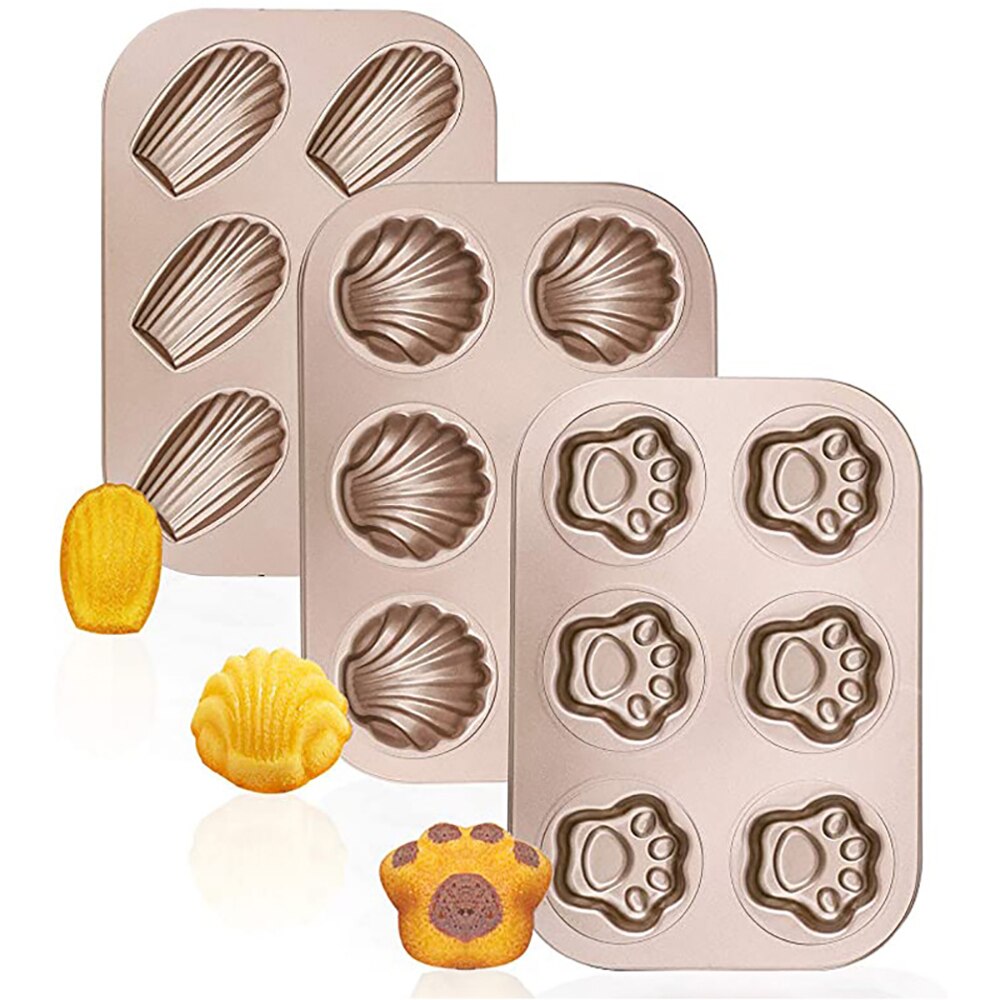 6 Hole Baking Pan Non-Stick Carbon Steel Cake Baking Mold Baking Tray Muffin DIY Cartoon Cake Pan Moulds Donut Baking Pans - Provence Home Living Store