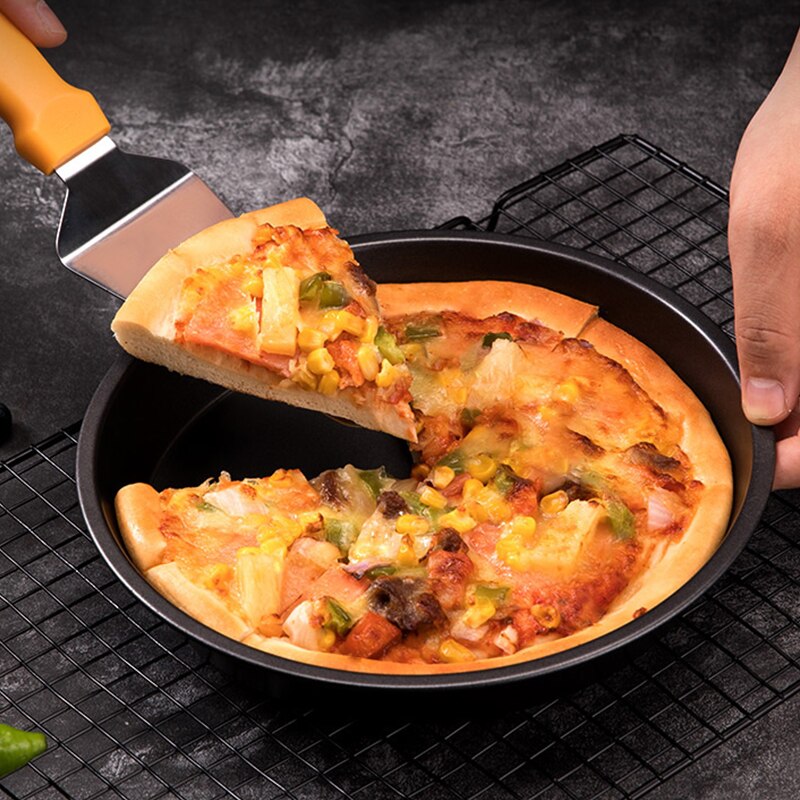 Nonstick Carbon Steel Pizza Crisper Trays Baking Pan Round Deep Dish Plate Bakewave Mould for Air Fryer Oven Kitchen Tools - Provence Home Living Store