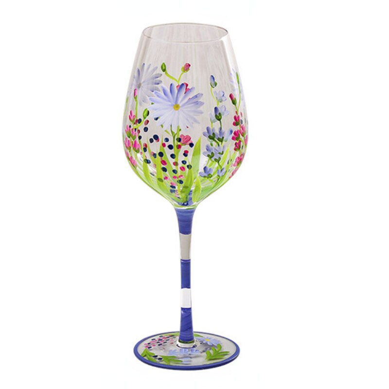 Painted medieval tulip goblet 400-800ML high-value crystal glass juice glass home red wine glass - Provence Home Living Store