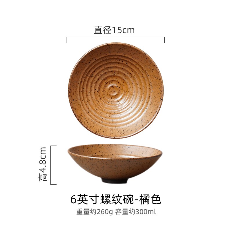 Retro old ceramic large ramen bowl household rice bowl restaurant salad bowl creative large soup bowl Japanese tableware - Provence Home Living Store