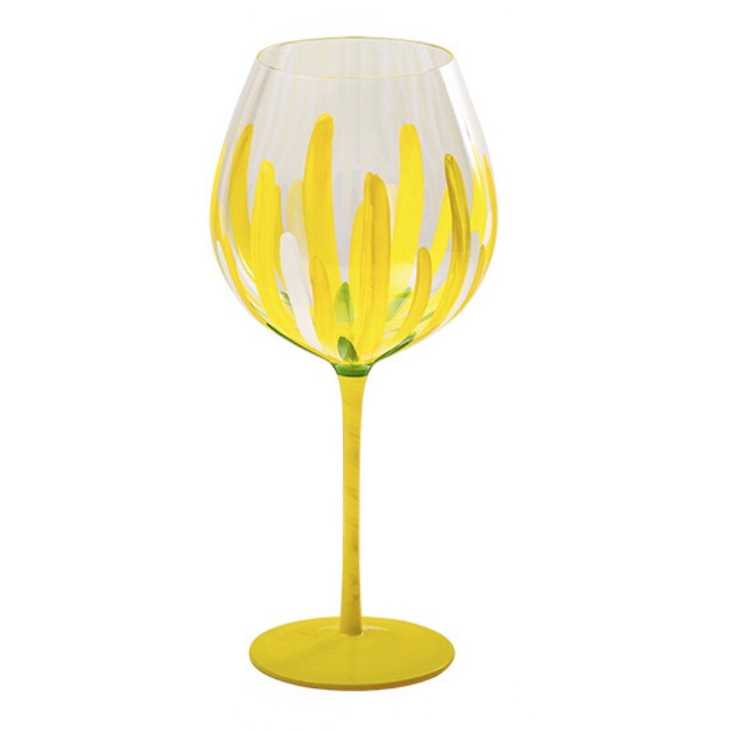 Painted medieval tulip goblet 400-800ML high-value crystal glass juice glass home red wine glass - Provence Home Living Store