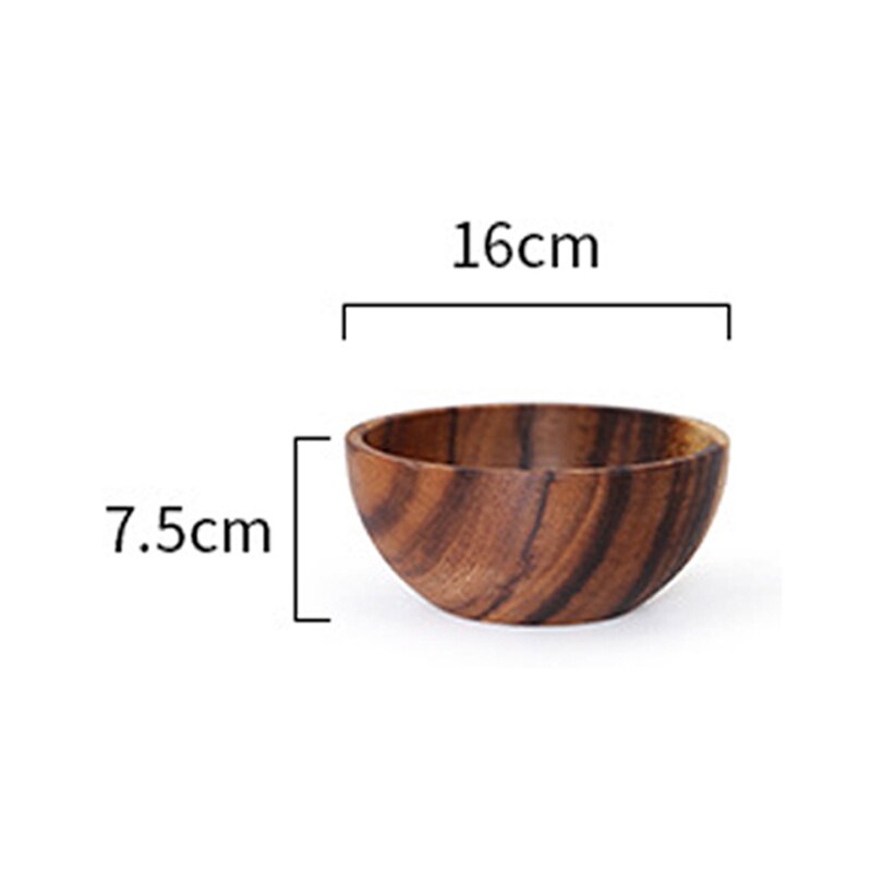 wooden bowl Japanese style wooden tableware household and basin fruit plate salad bowl whole wooden soup bowl wooden bowl WF - Provence Home Living Store