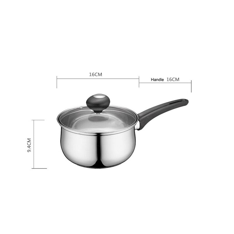 Specialty Nonstick Chef&#39;s Classic Stainless Safe Handy Pot Saucepan Milk Pan with Glass Lid Cookware - Provence Home Living Store