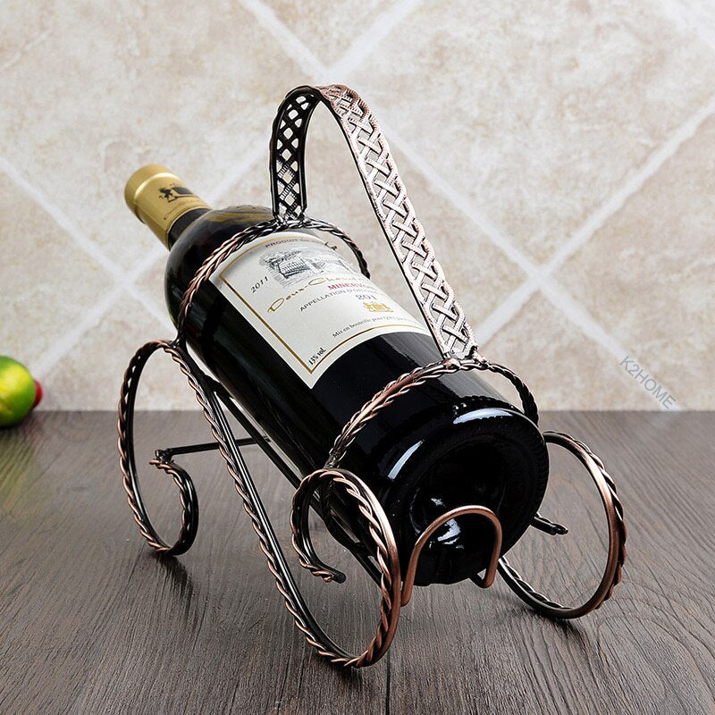 Sleek Modern Contemporary Tabletop Single Bottle Serving Display Wine Rack Holder - Provence Home Living Store