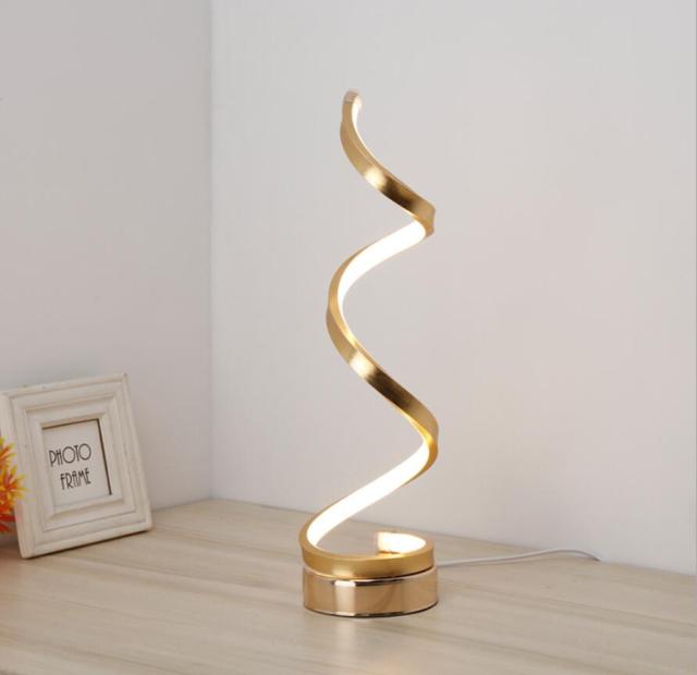 LED Spiral Table Lamp Curved Desk Bedside Lamp - Provence Home Living Store