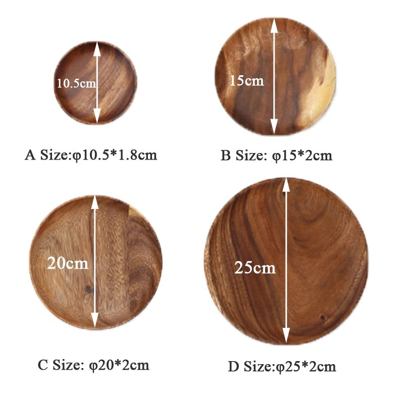 Solid Wood Round Plate - Provence Home Living Store