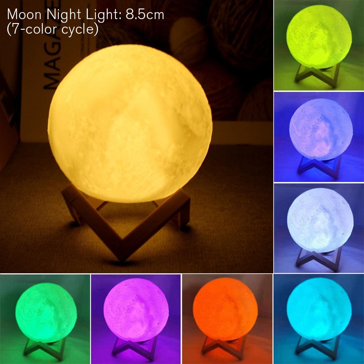 LED Battery Powered Moon Lamp - Provence Home Living Store