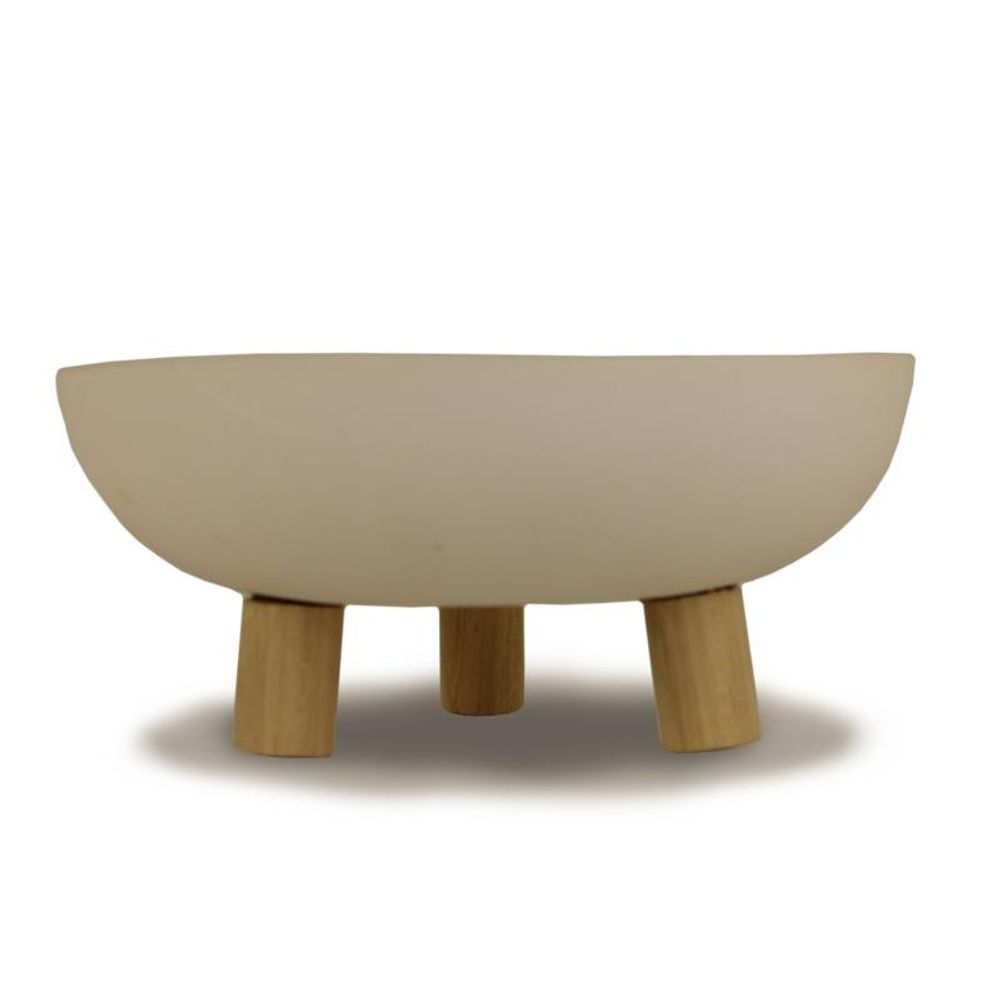 FOOTED BOWL - HANDMADE WITH WOODEN LEGS - 17CM - Provence Home Living Store