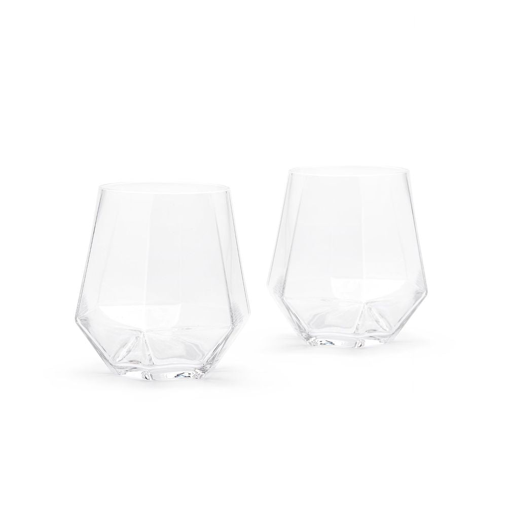 RADIANT by PUIK - classy diamond shaped crystal glass - set of 2 - Provence Home Living Store