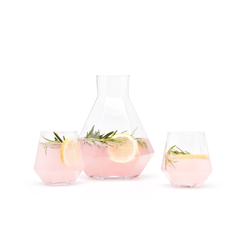 RADIANT by PUIK - classy diamond shaped crystal glass - set of 2 - Provence Home Living Store