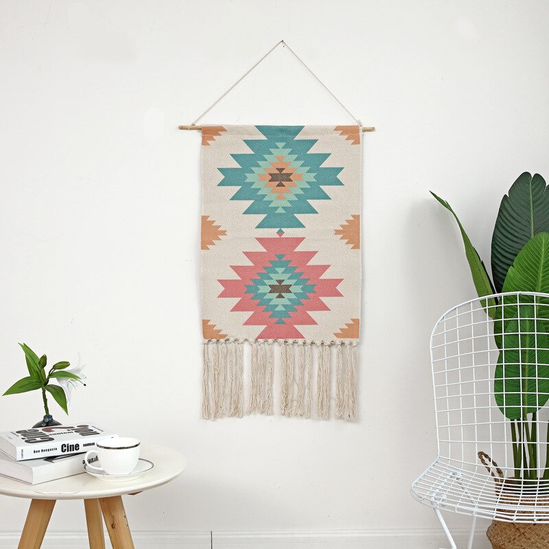 Woven Wedding Hanging Backdrop Geometric Tapestry - Provence Home Living Store