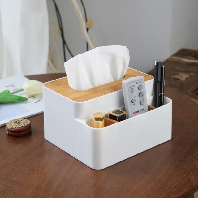 Multi-function Storage Box TV Air Conditioner Remote Control Organizer Practical Tissue Box Home Cosmetic Storage Box - Provence Home Living Store