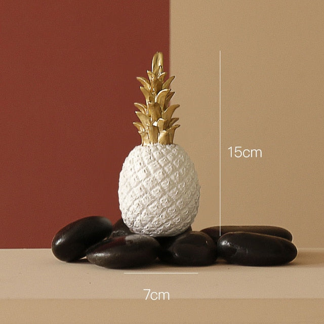 Nordic Light Luxury Ceramic Pineapple Golden Creative Home Living Room Porch Model Room Soft Decoration Wedding Gift - Provence Home Living Store