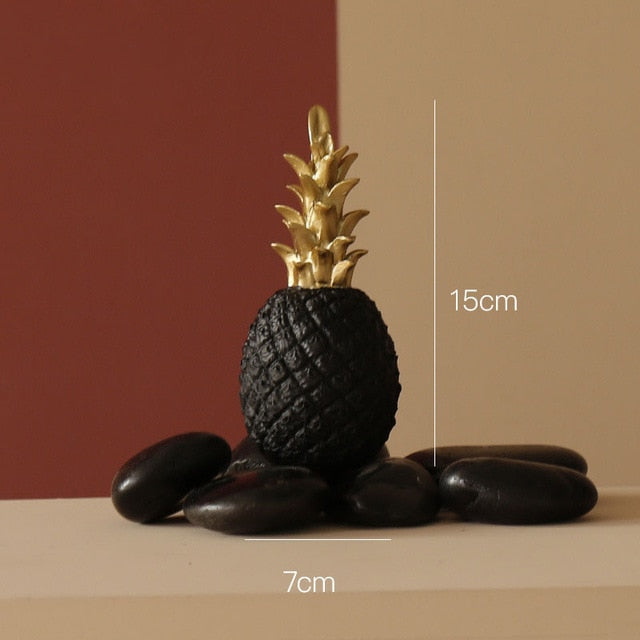 Nordic Light Luxury Ceramic Pineapple Golden Creative Home Living Room Porch Model Room Soft Decoration Wedding Gift - Provence Home Living Store