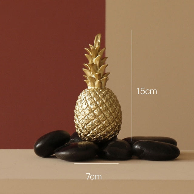 Nordic Light Luxury Ceramic Pineapple Golden Creative Home Living Room Porch Model Room Soft Decoration Wedding Gift - Provence Home Living Store